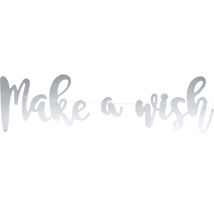 Silver "Make a Wish" Banner