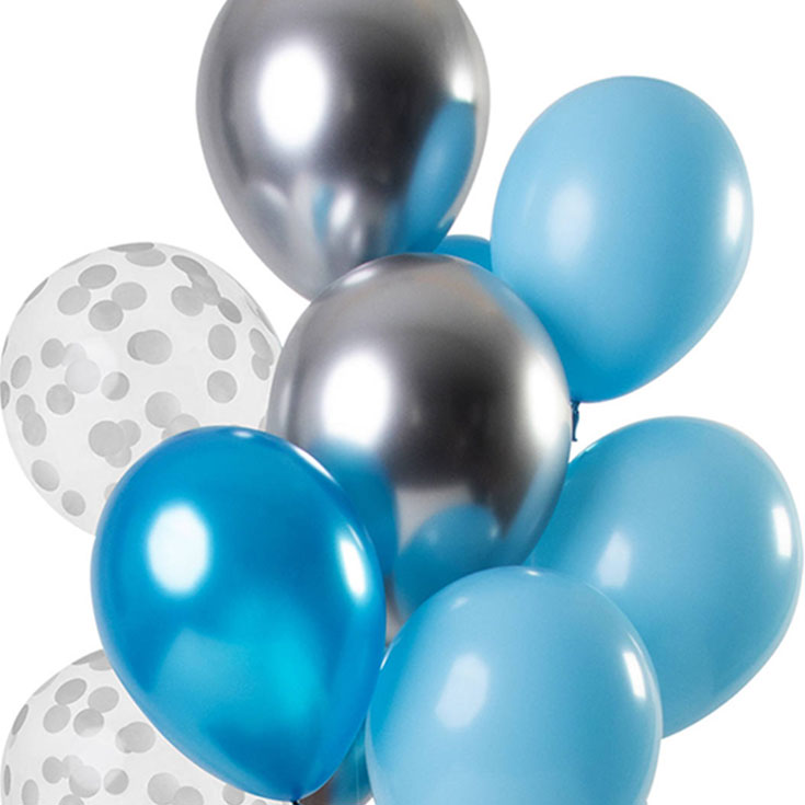 Latexballons - Blau & Silber