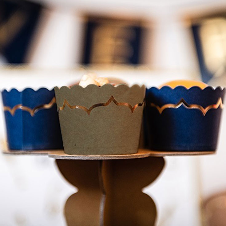 Cupcake Cases - Kraft & Gold 