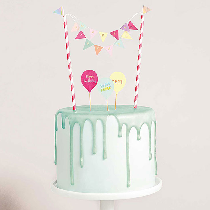 Pastel DIY "Happy Birthday" Cake Topper