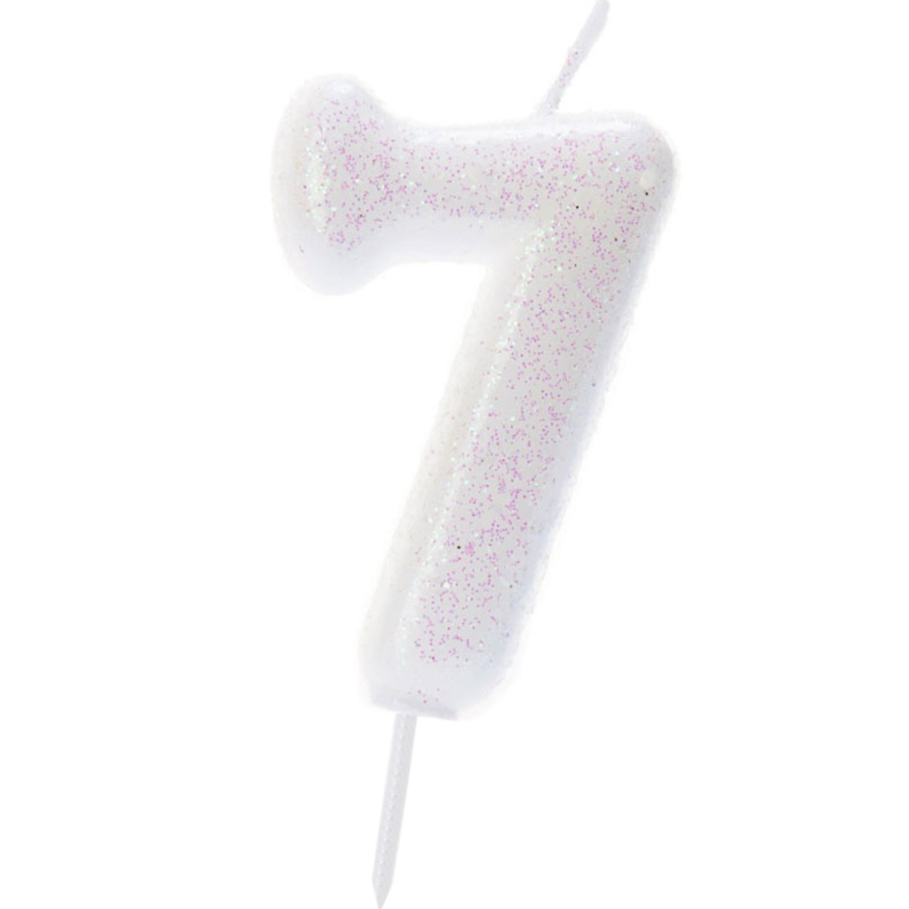 Number Candle 7 - Iridescent Glitter
