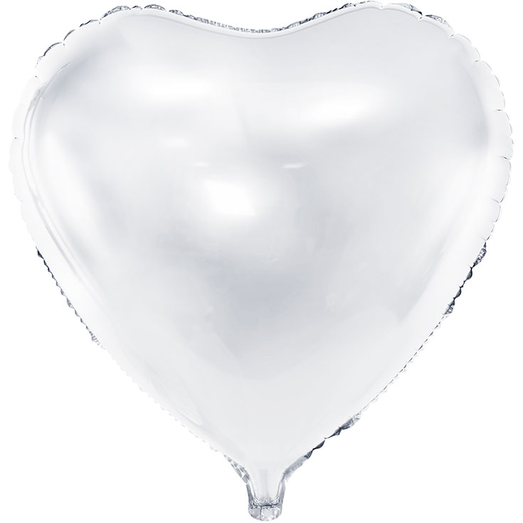 Weißer Herz Folienballon