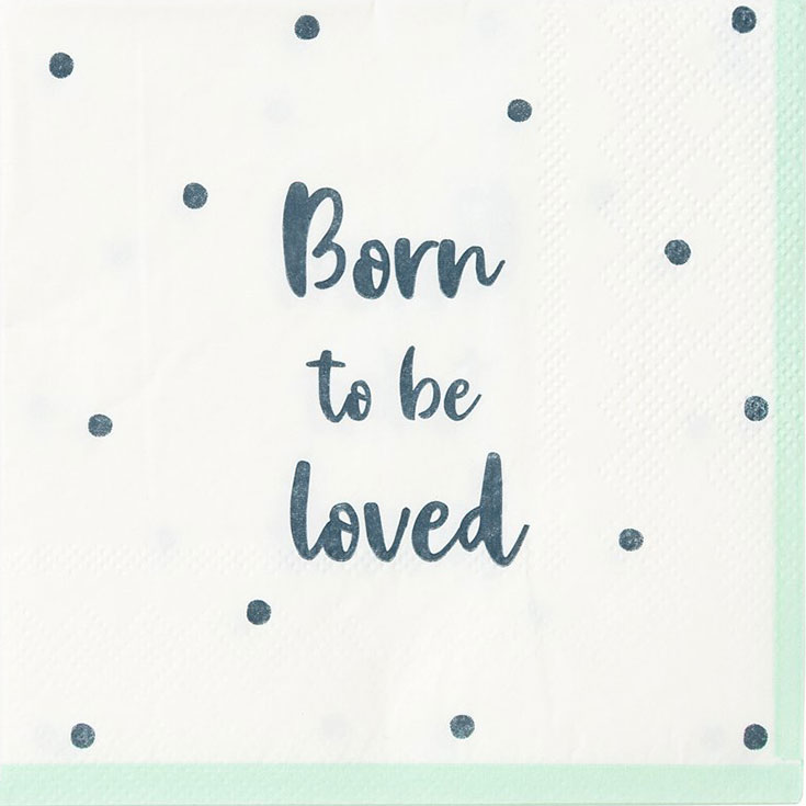 20 Small Born To Be Loved Napkins