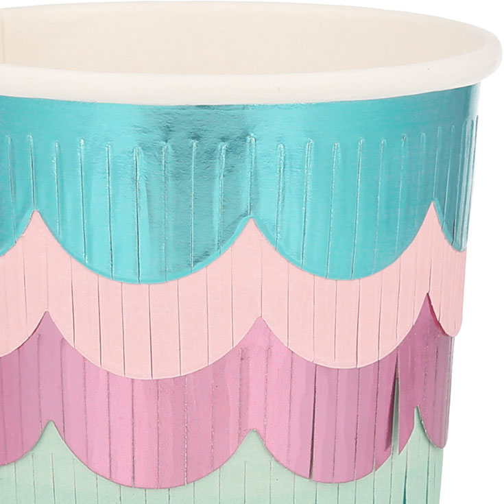 8 Mermaid Scalloped Cups