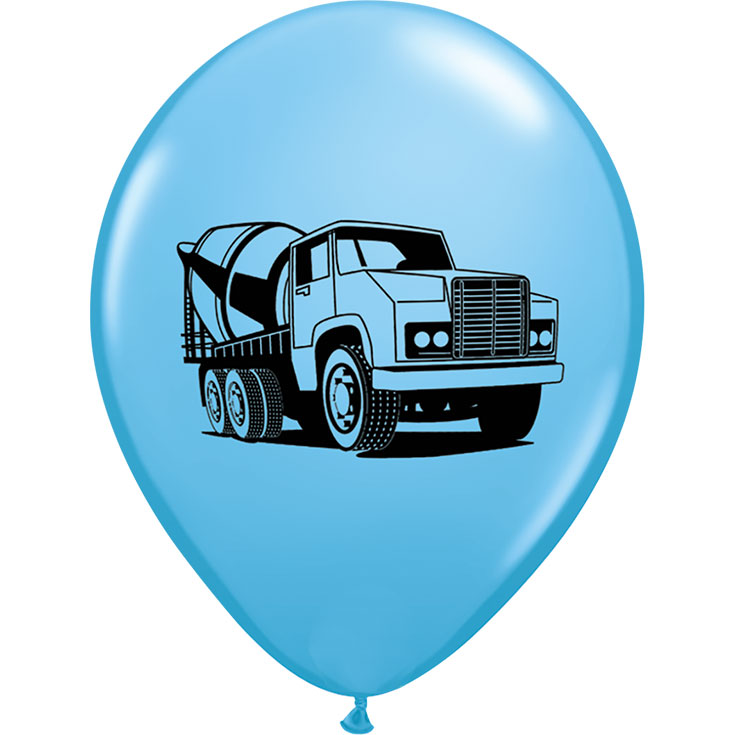 5 Ballons Baufahrzeuge