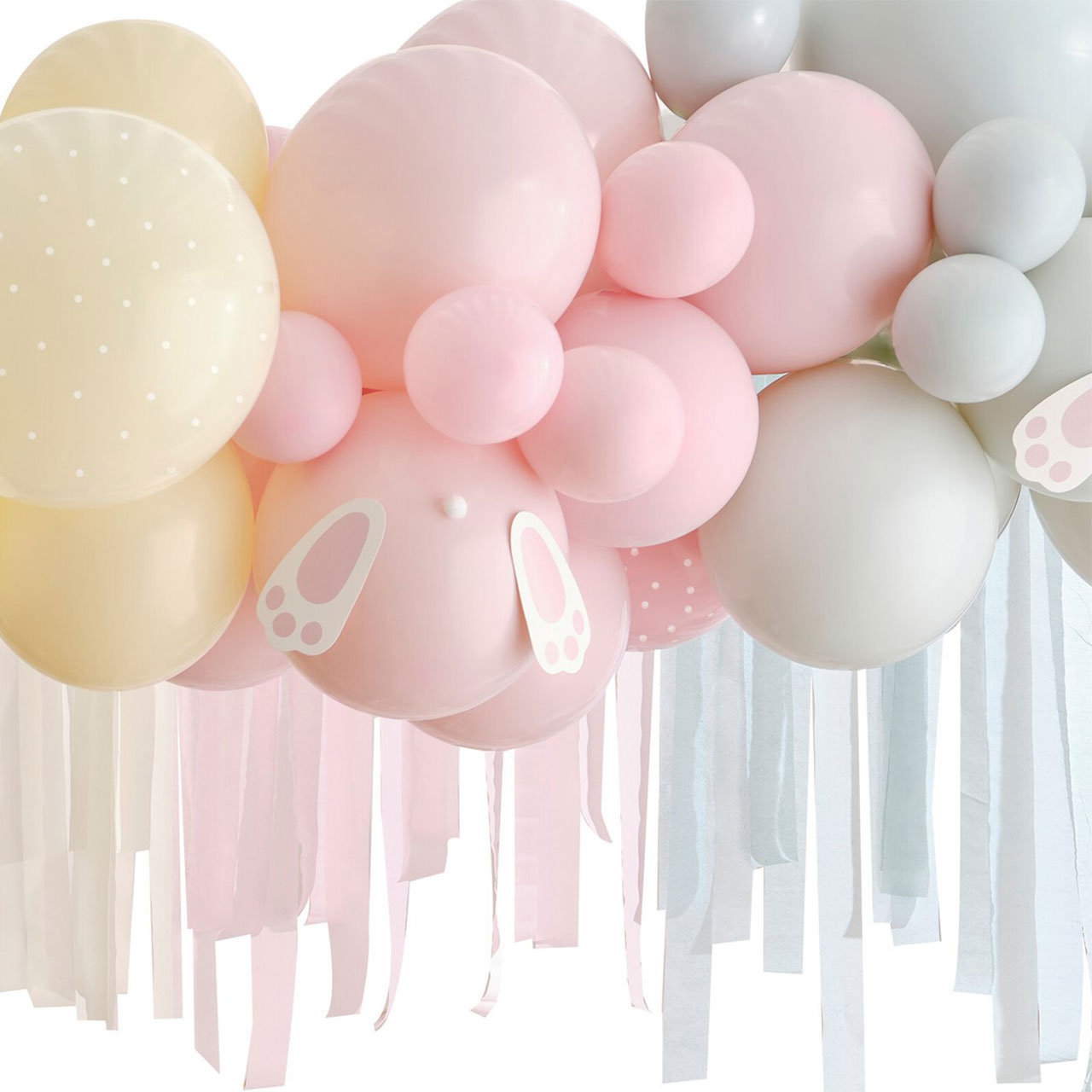 Balloon Garland - Pastel,  Bunnies & Streamers