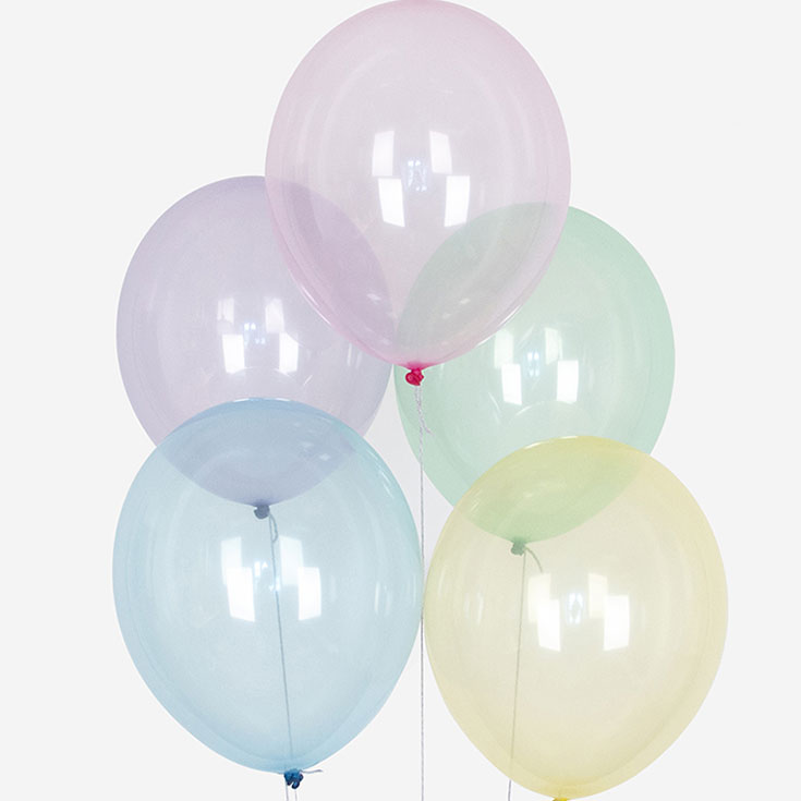 10 Pastel Bubble Balloons