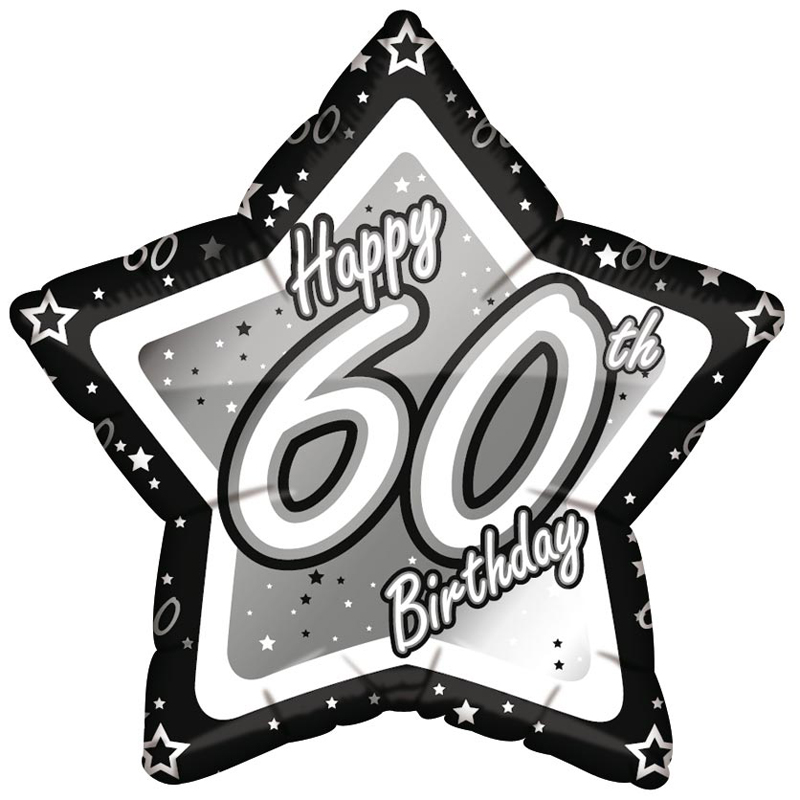 Black & Silver Foil Balloon - 60. Birthday