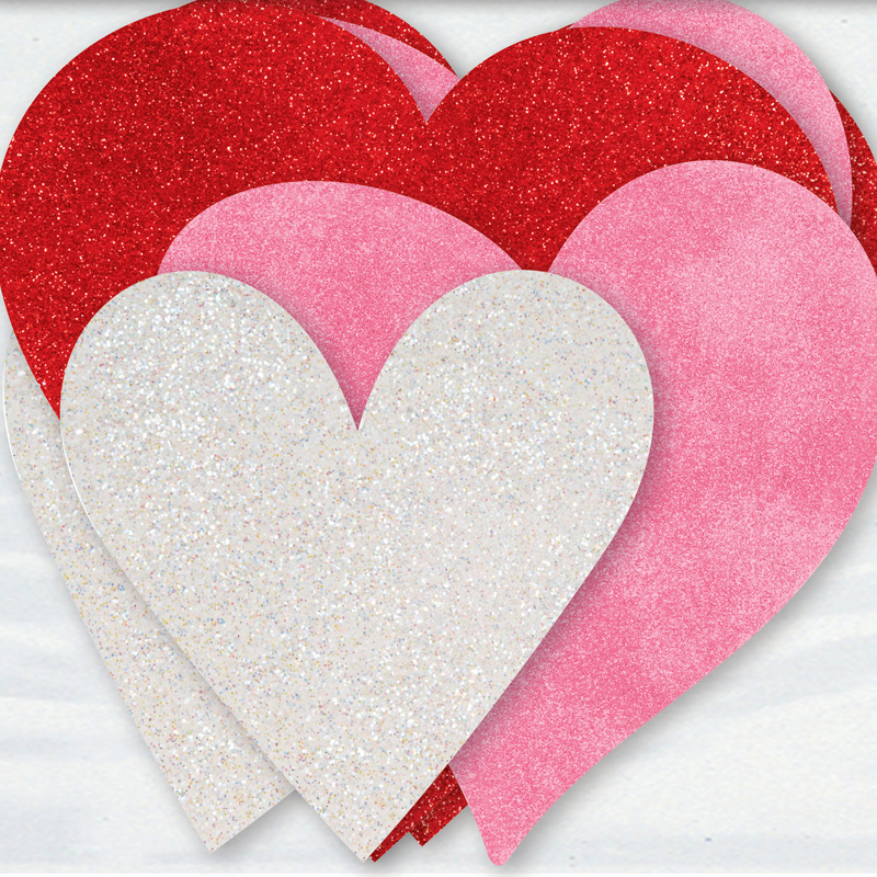6 Mini Hearts Cut-Out Decorations