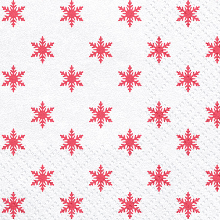 20 Red Snowflake Napkins