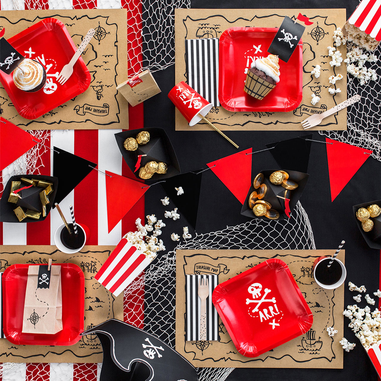 6 Red & White Stripe Popcorn Boxes