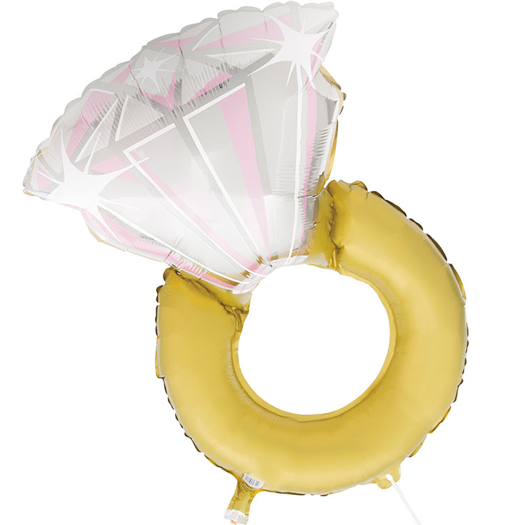Folienballon Goldener Diamantring