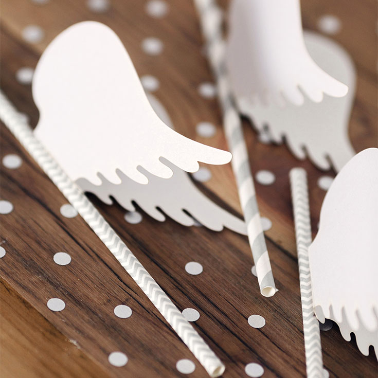 10 White Decorative Wings
