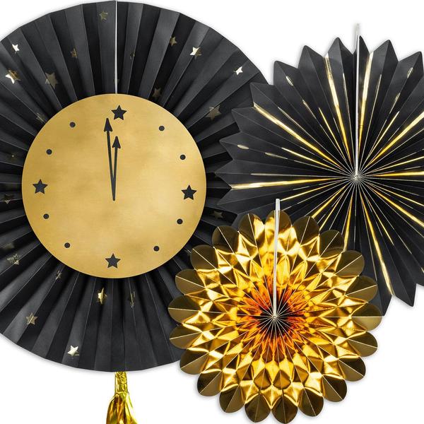 Fan Set - Black & Gold Clock