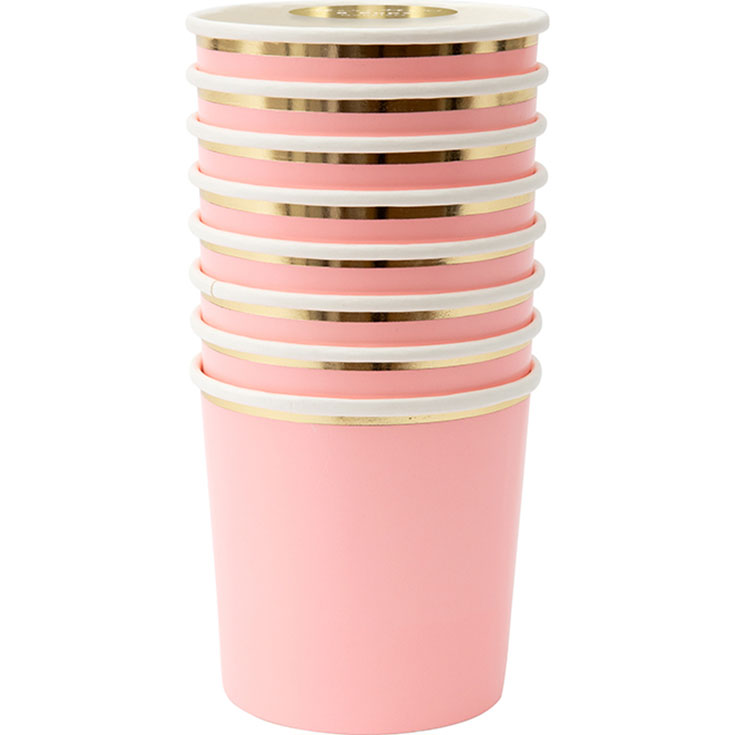 8 Neon Coral Tumbler Cups