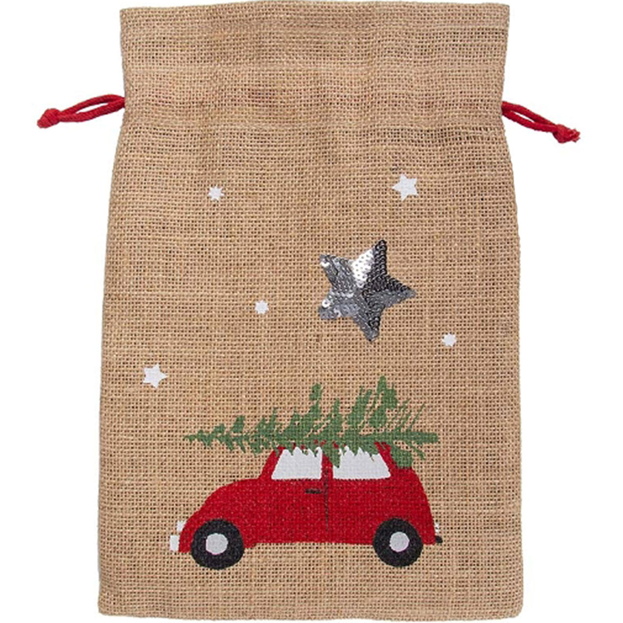 Jute Sack - Driving Home for Xmas (S)