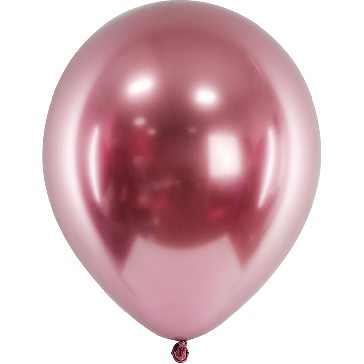 5 Glossy Rose Gold Balloons