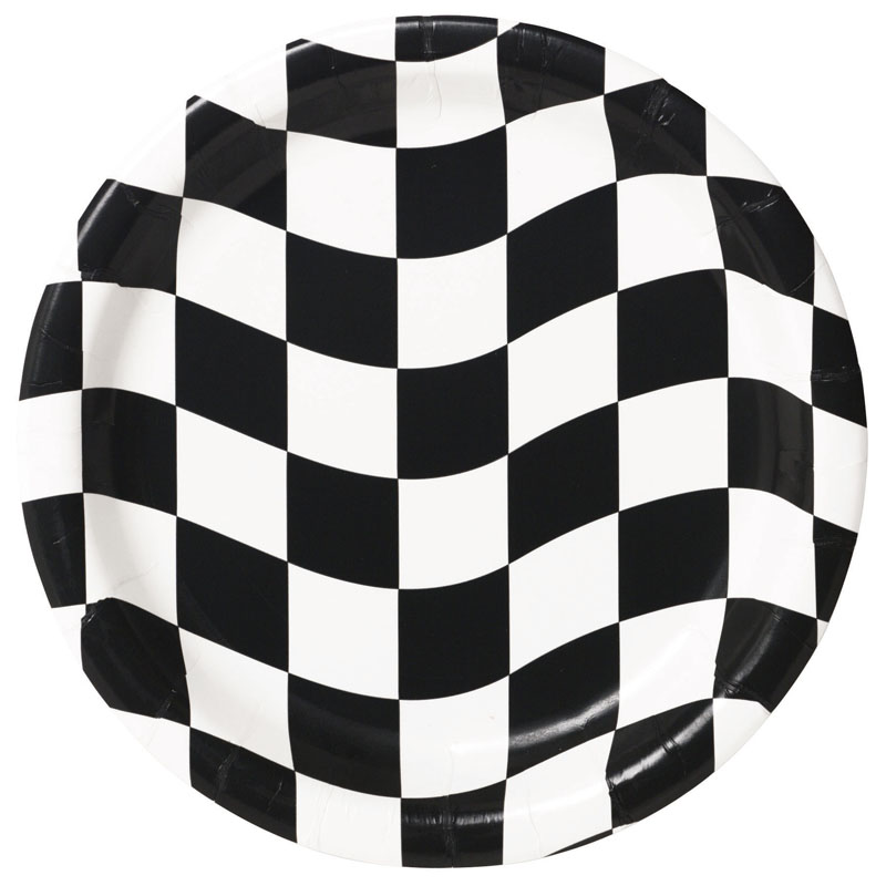 Pappteller - Motorsport Zielflagge