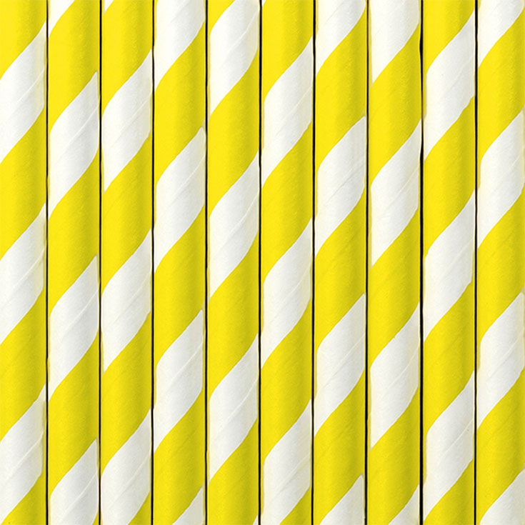 Drinking Straws - Yellow and White