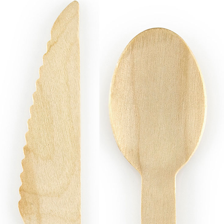 18 pc Wooden Cutlery Set