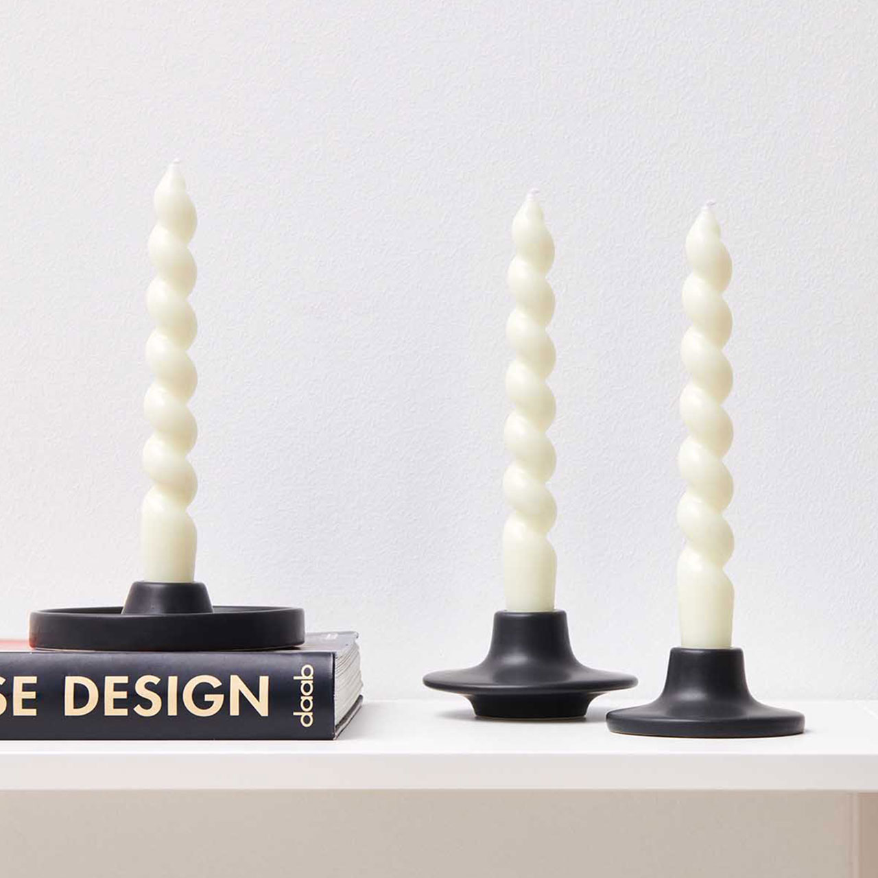 Kerzenständer - Porzellan Schwarz