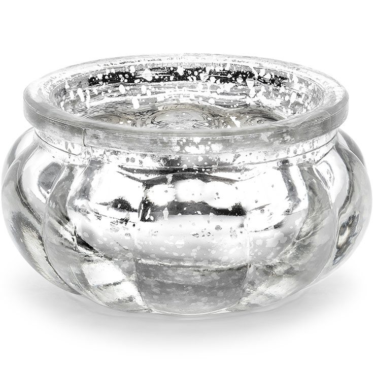Teelichthalter aus Glas Silber
