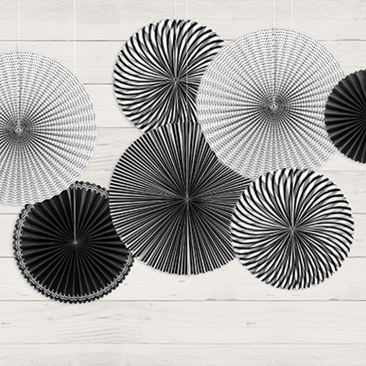 5 Assorted Black & White Fans