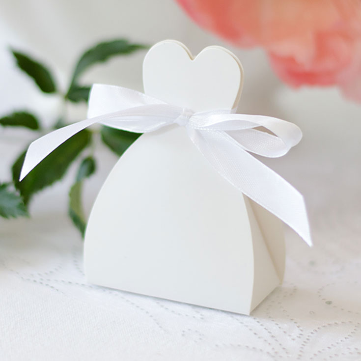 10 weiße Hochzeits Geschenkboxen