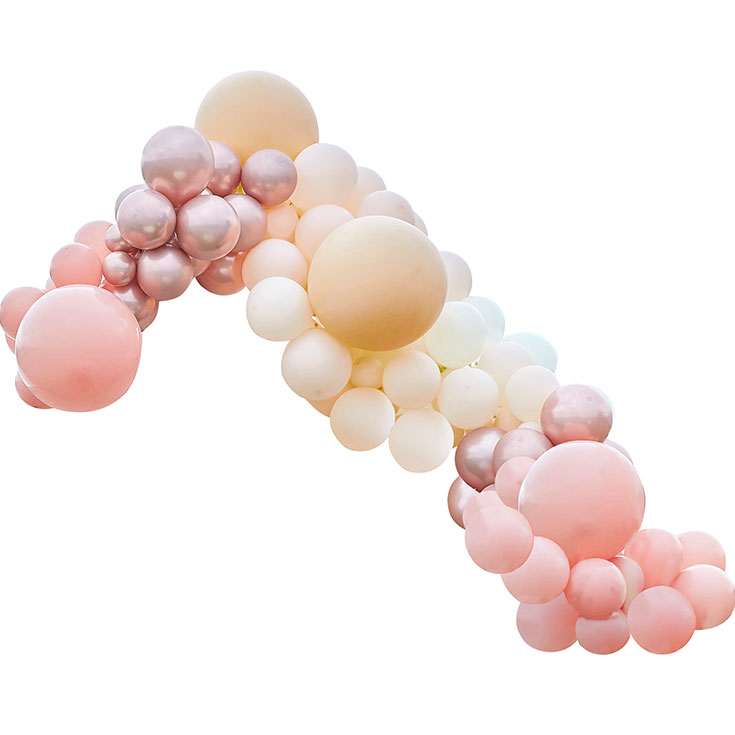 Luxe Balloon Garland - Peach, Nude & Rose Gold