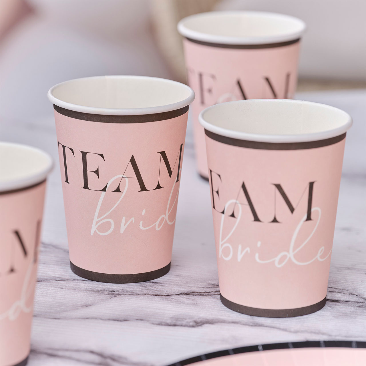 Cups - Pink & Black Team Bride