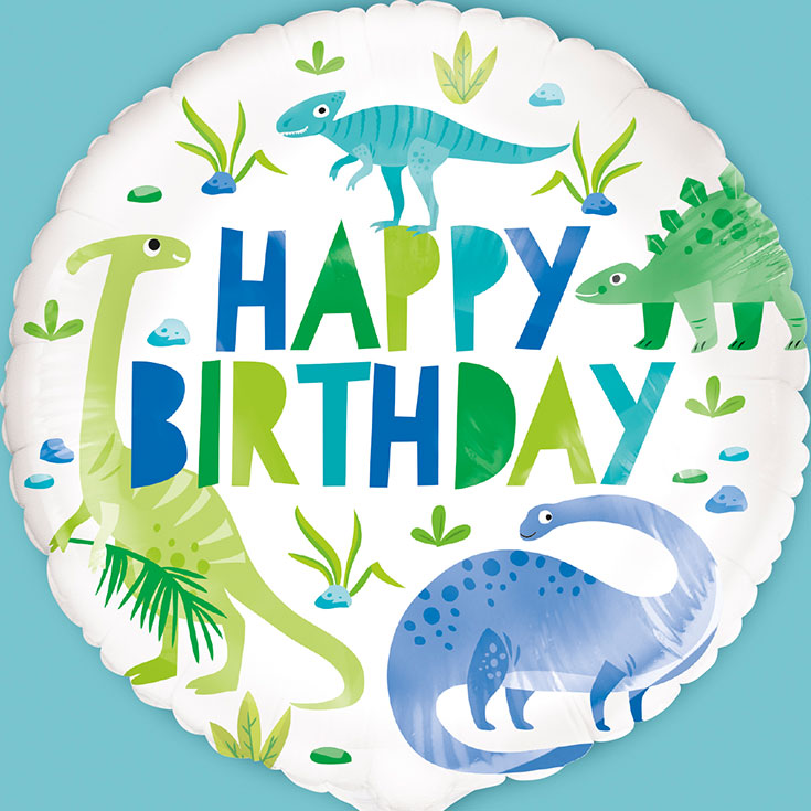 Folienballon Happy Birthday Dino