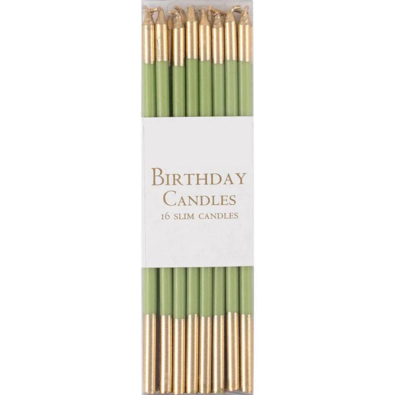 Cake Candles - Moss Green & Gold