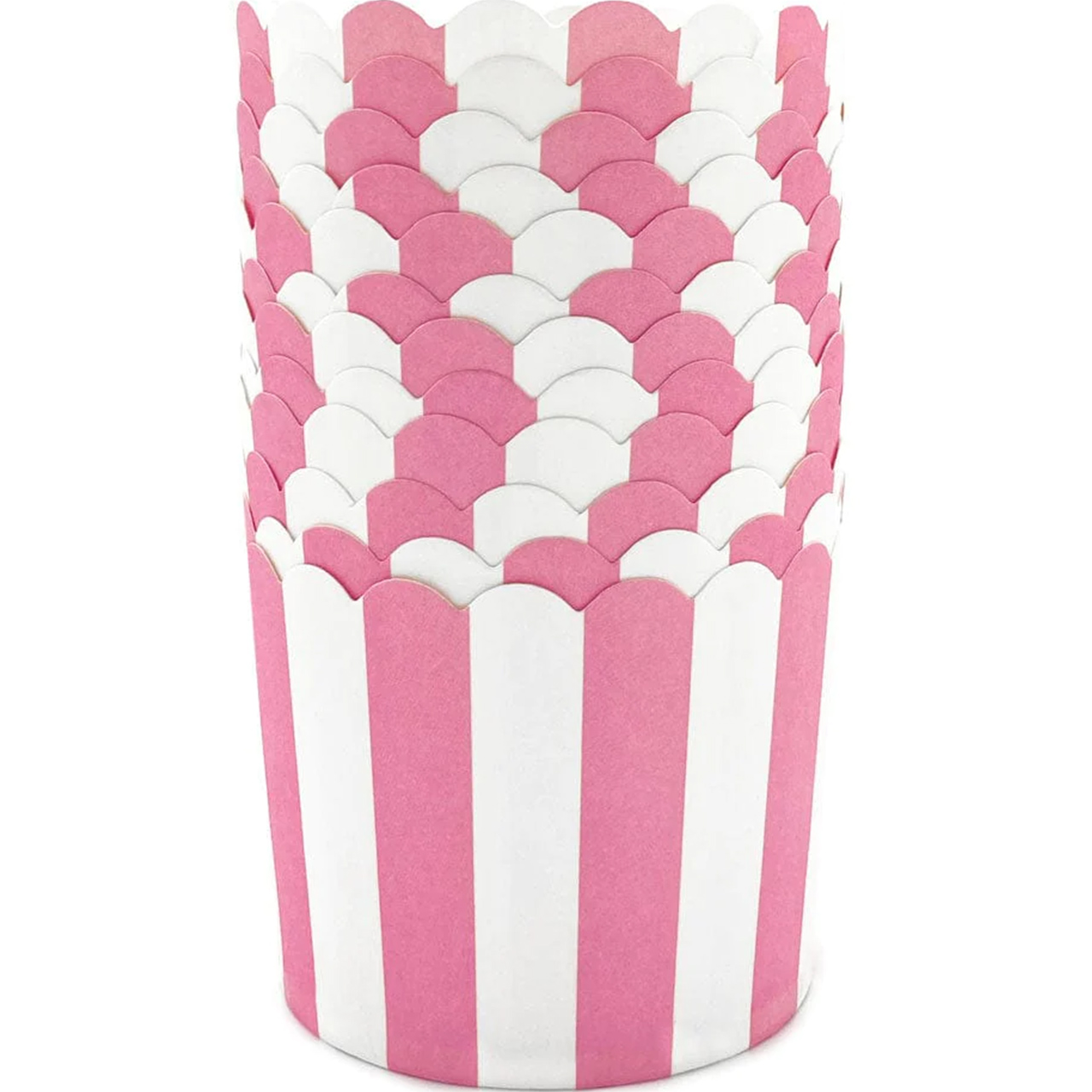 Cupcake Cases - Pink & White Stripe