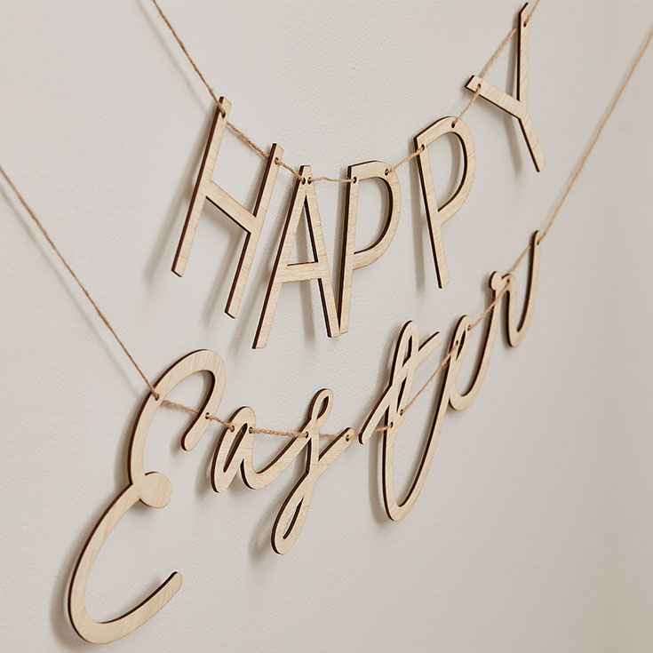 Happy Easter Buchstabenkette aus Holz