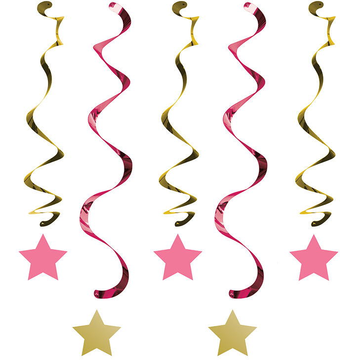 5 One Little Star - Pink Swirls