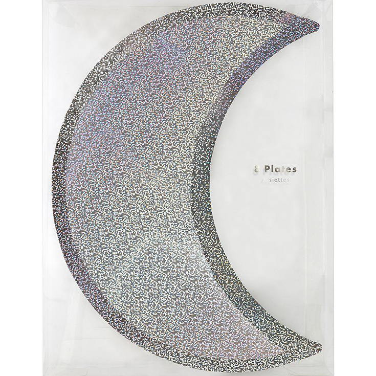 Plates - Silver Sparkle Moon 
