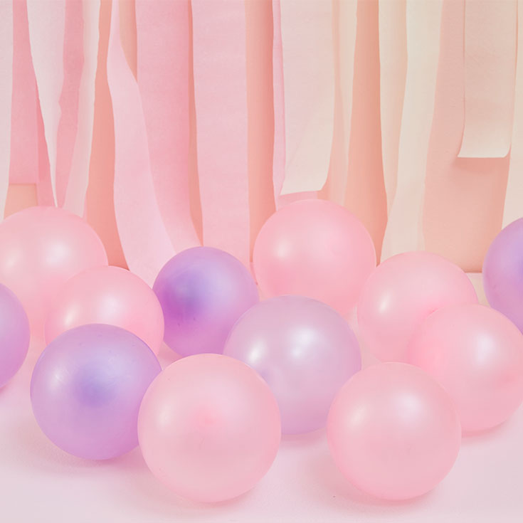 40 Mini Ballons Rosa & Lila