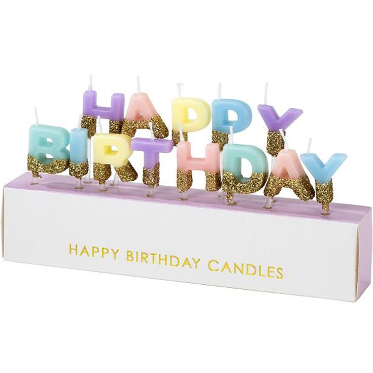 Pastel "Happy Birthday" Candles