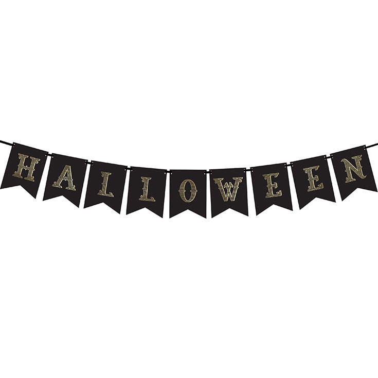 Flag Banner - Black and Gold Halloween 