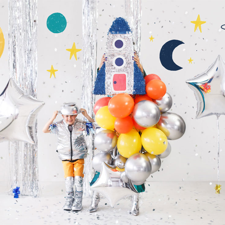 5 Glossy Silver Balloons