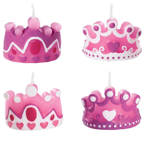 4 Pink Crown Candles