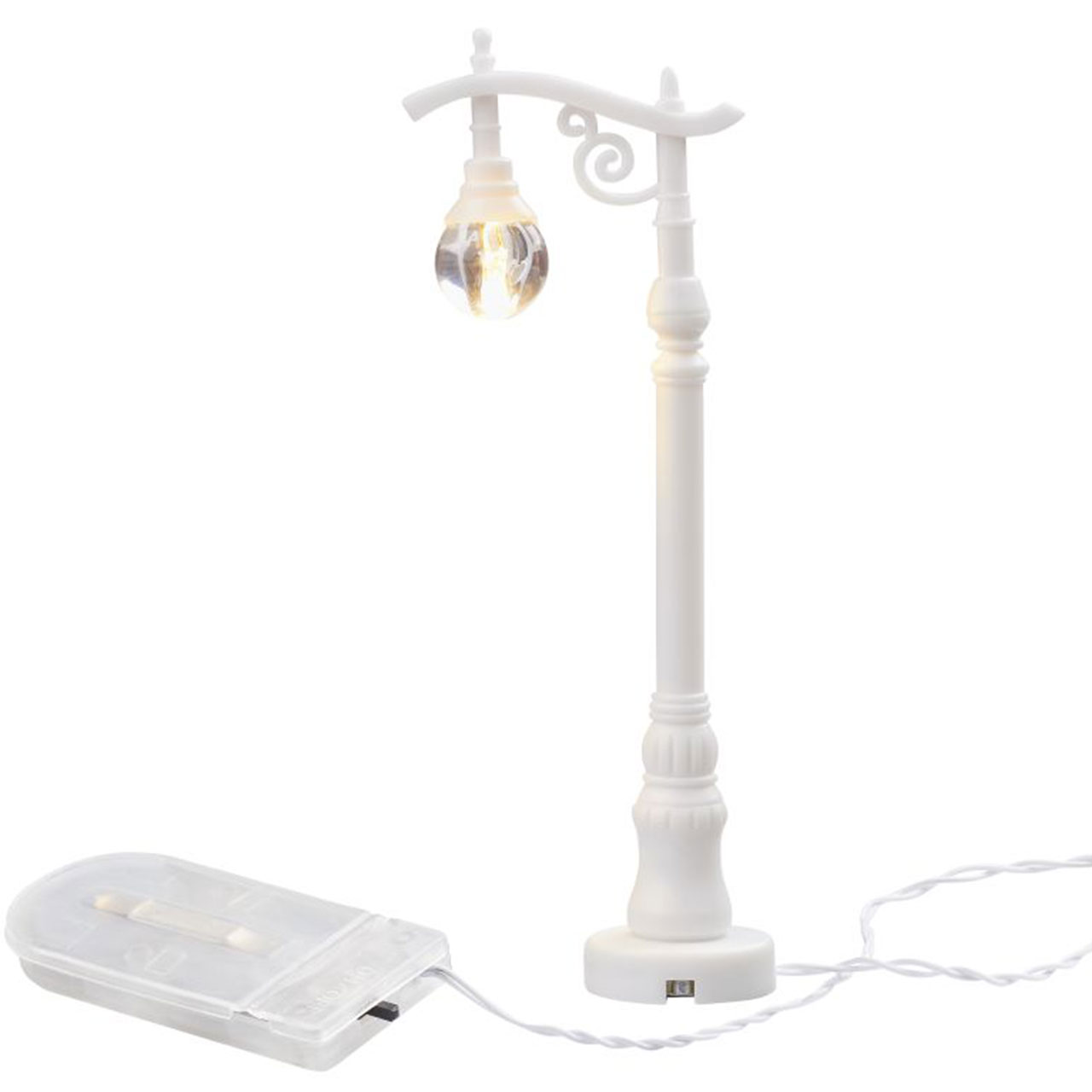 Miniature - White Street Lamp with Batteries 
