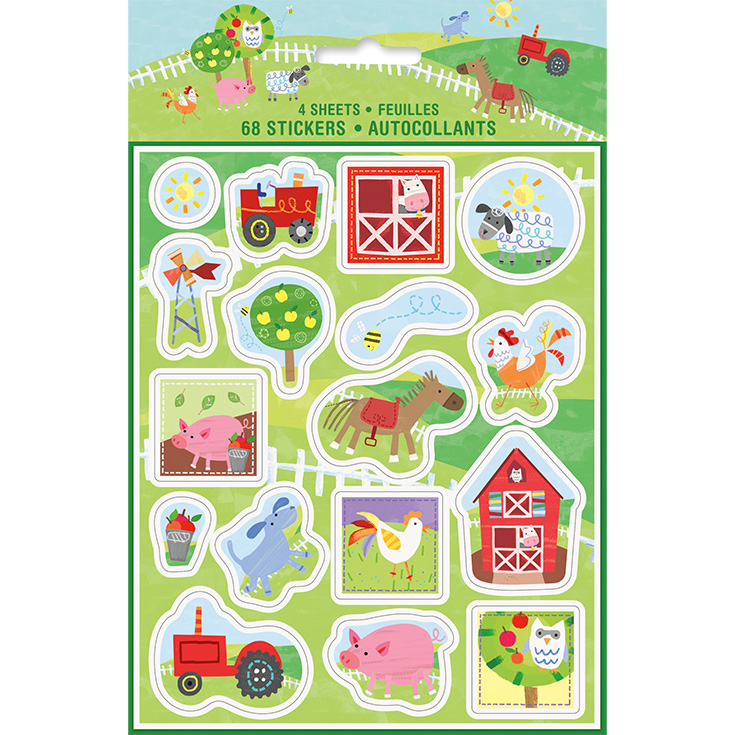 4 Farm Party Sticker Sheets