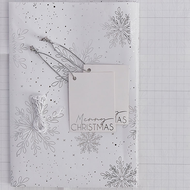 Silver Snowflake Gift Wrap Set