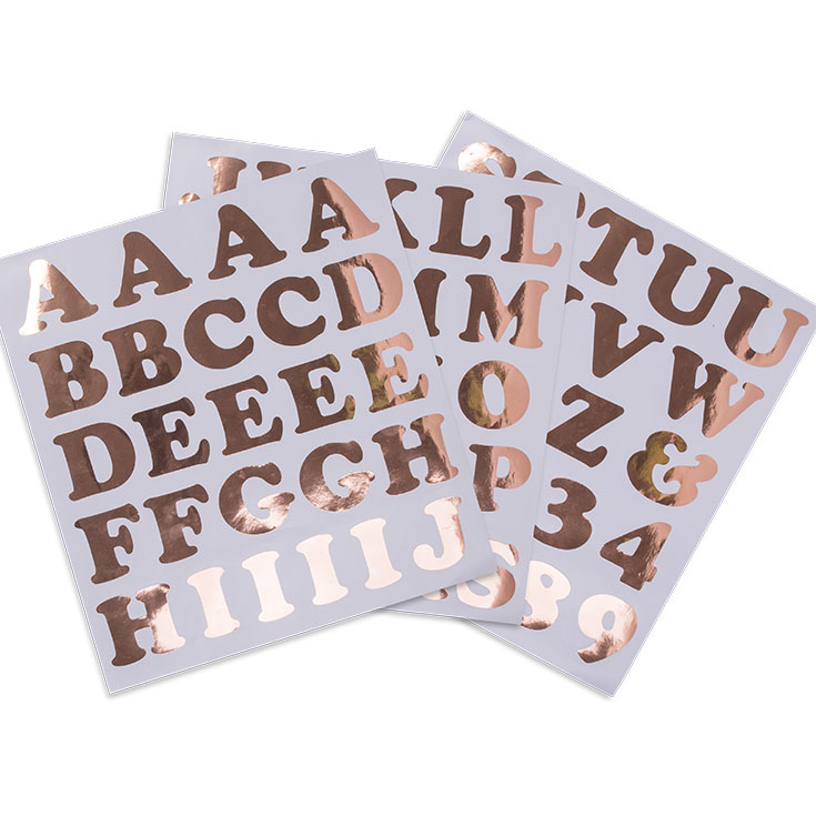 Sticker - Buchstaben & Zahlen  - Rosegold