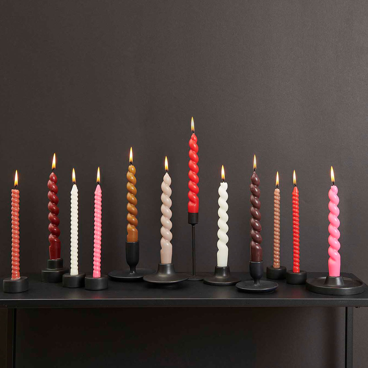 Decorative Candle - Red Spiral (18.5cm)
