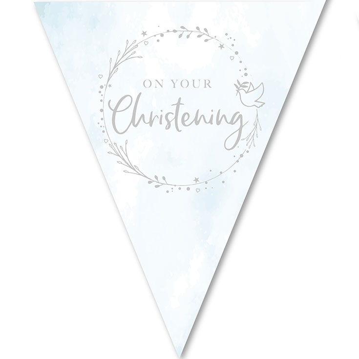 Blue Christening Flag Banner