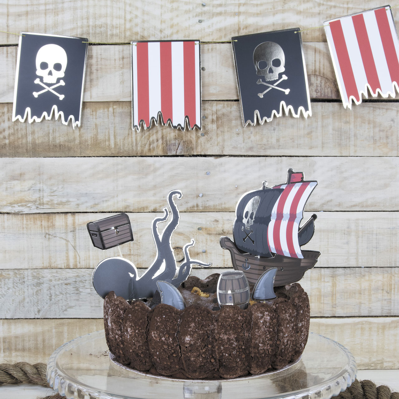 6 Pirate Cake Toppers 