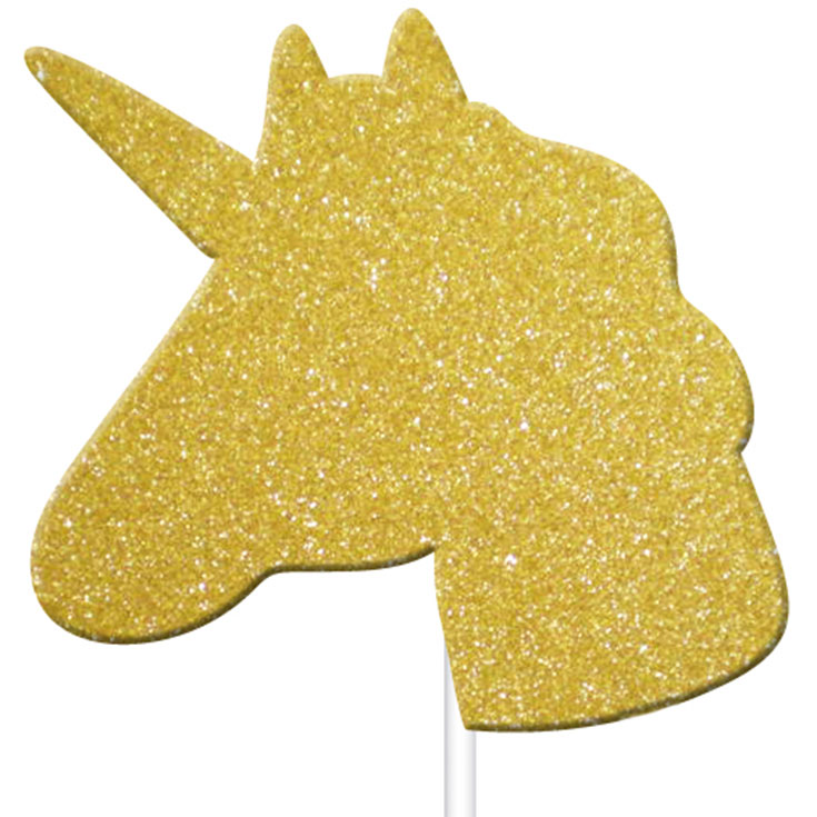Cupcake Toppers  - Unicorn Gold