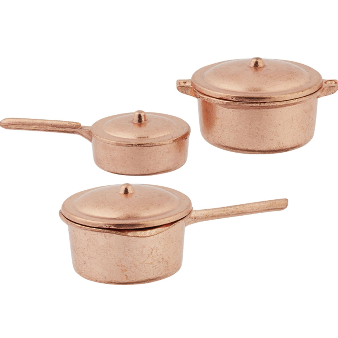 Mini Copper Style Saucepan Set